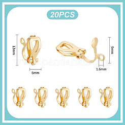 20 шт. фурнитура для сережек-клипс из нержавеющей стали 304&nbsp;STAS-UN0058-60