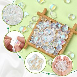 100шт 10 стиля прозрачные стеклянные бусины&nbsp;GLAA-CJ0001-93