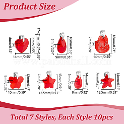 70шт 7 стиля прозрачные стеклянные подвески&nbsp;PALLOY-PH01663