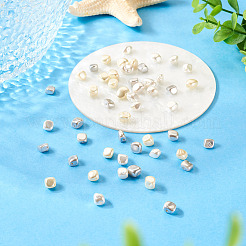 60 шт. двухцветные гальванизированные бусины из ракушек-жемчужин&nbsp;BSHE-TA0001-13