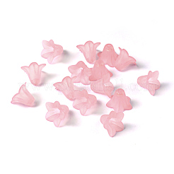 Розовые матовые прозрачные акриловые цветочные бусины&nbsp;X-PLF018-02
