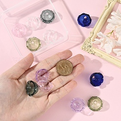 12 шт. 6-х цветные прозрачные стеклянные колпачки для бусин&nbsp;GLAA-YW0004-84