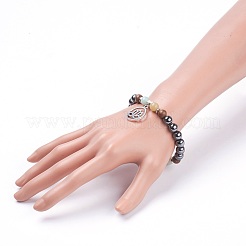Тибетский стиль филигрань сплава очарование браслеты&nbsp;BJEW-JB03737-04