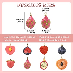 9 шт. 9 стиля подвески из латуни и акрила&nbsp;OACR-CJ0002-67