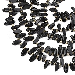 Натуральный черный обсидиан бисер пряди&nbsp;G-F821-C02-01