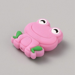 Экологичные силиконовые фокусные бусины в форме лягушки&nbsp;LS-SIL-WH0006-29I