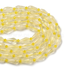 Нити из натуральных бусин лимонного кварца (обработанных нагреванием)&nbsp;G-G453-F07-8x16mm