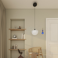 2 шт. стеклянные подвесные украшения для автомобиля в виде индейки от сглаза&nbsp;HJEW-DC0001-14