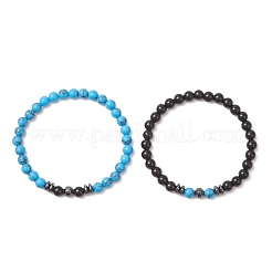 2 шт. браслет из натурального черного оникса&nbsp;BJEW-JB13437