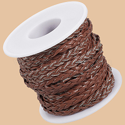 10 м плоские плетеные шнуры из искусственной кожи&nbsp;LC-CL0001-04B