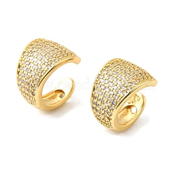 Латунные серьги-манжеты из прозрачного кубического циркония&nbsp;EJEW-K309-04G