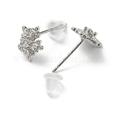 Латунные серьги-гвоздики на рождественскую тематику&nbsp;LS-EJEW-D062-01K-P