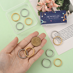 12 шт. 12 стиля 201 нержавеющая сталь рифленые кольца для пальцев&nbsp;RJEW-SC0001-31