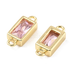 Латунные подвески-соединители из стекла в форме прямоугольника&nbsp;KK-H002-06G-03