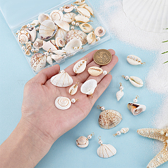 44 шт. 11 подвески из натуральных ракушек и жемчуга в разных стилях&nbsp;PALLOY-PH01922