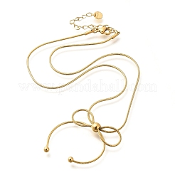 Ожерелья из нержавеющей стали 304 с подвеской-бантом в виде змеиной цепи для женщин&nbsp;NJEW-R014-01G