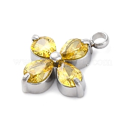 Подвески из нержавеющей стали 304 с микропаве из кубического циркония&nbsp;LS-STAS-U042-06P-04