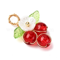 Подвески из окрашенного распылением кракле из стекла&nbsp;PALLOY-JF04489