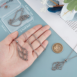 3 шт. 3 стиля ожерелья-мешочки из нержавеющей стали 304 для изготовления самородков драгоценных камней&nbsp;NJEW-BBC0001-24