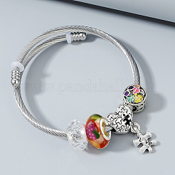 100шт смола с полимерной глиной внутри европейские бусины&nbsp;RESI-PA0001-14B