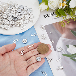 Подвески из сплава в тибетском стиле с буквами a~z и цифрой 0~9&nbsp;FIND-BM0001-15P