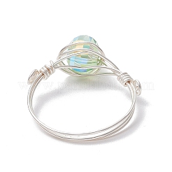 7 шт. 7-х цветные стеклянные кольца на палец&nbsp;RJEW-JR00926-02