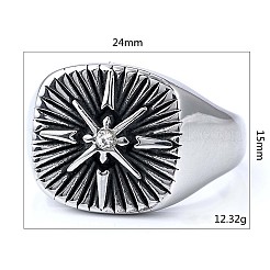 Кольца из нержавеющей стали 316 с кубическим цирконием для мужчин&nbsp;FS-WGEFB28-01