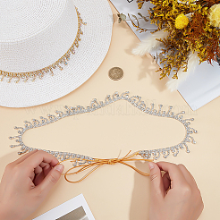 2 шт. железная цепочка для шляпы со стразами&nbsp;HJEW-ME00028