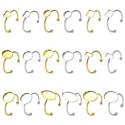 9 шт. 9 стиля ионного покрытия (IP) 304 нержавеющая сталь открытые манжетные кольца компоненты&nbsp;STAS-YW0003-18G