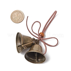 Железный колокольчик и подвесные украшения из сплава в тибетском стиле&nbsp;HJEW-JM03370-02