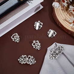 4 шт. зажимы для кардигана из цветочного сплава и стекла&nbsp;AJEW-PH0006-66AS