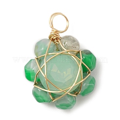 Подвески с гранеными цветками из смешанных натуральных и синтетических драгоценных камней&nbsp;PALLOY-JF02157