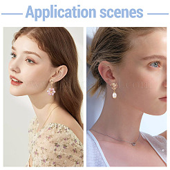 8 шт. 4 стиля сережек-гвоздиков из латуни с прозрачным кубическим цирконием&nbsp;KK-TA0002-61