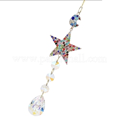 Подвесные украшения из горного хрусталя из сплава&nbsp;HJEW-E012-02G-02