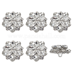6 шт. стеклянные пуговицы со стразами&nbsp;BUTT-FG0001-52P