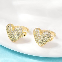 Латунные серьги-манжеты из прозрачного кубического циркония EJEW-Q045-06G