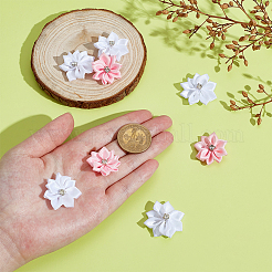 100 шт. 2-х цветные цветочные полиэстеровые украшения&nbsp;DIY-PH0032-64