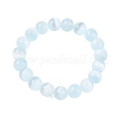 Круглые браслеты из натурального селенита с бусинами&nbsp;BJEW-L694-002B-01