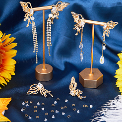 4 шт. 2 стиля латунных сережек-гвоздиков с прозрачными кубическими цирконами в форме бабочки&nbsp;DIY-CN0002-73