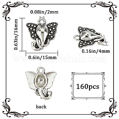 160 шт. подвеска в виде головы слона из цинкового сплава в тибетском стиле&nbsp;FIND-SC0007-97