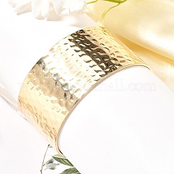 Широкие открытые браслеты-манжеты из нержавеющей стали 304 для женщин&nbsp;BJEW-Z067-01G-01