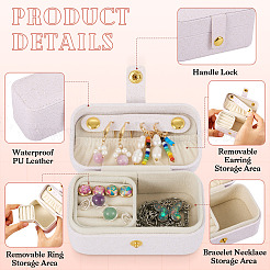 1 шт. шкатулка для украшений из искусственной кожи&nbsp;LBOX-TA0001-01A