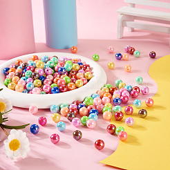 280шт 14 цвета непрозрачные акриловые бусины&nbsp;MACR-TA0001-39