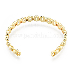 Кубический цирконий овальный открытый браслет-манжета&nbsp;BJEW-N014-019