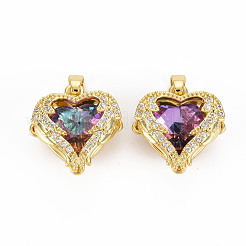 Покрытие стойки латунь микропаве прозрачные подвески из кубического циркония&nbsp;KK-T060-10-RS