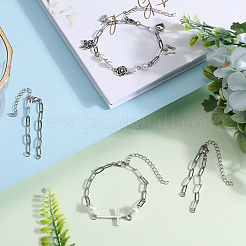 12 шт. 304 нержавеющая сталь цепочка-скрепка для изготовления браслета&nbsp;AJEW-SC0002-49