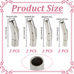 8 шт. 4 стиля байонетных застежек из нержавеющей стали&nbsp;STAS-DR0001-15P