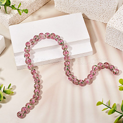 1 нить бусины ручной работы из песочного золота в технике лэмпворк&nbsp;LAMP-TA0002-09A