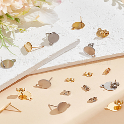 12 шт. 2 цвета фурнитура для сережек-гвоздиков из нержавеющей стали 304&nbsp;STAS-LP0001-76