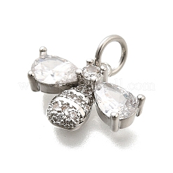 Пчелы латунные микропаве кубические циркониевые подвески&nbsp;KK-S508-47P